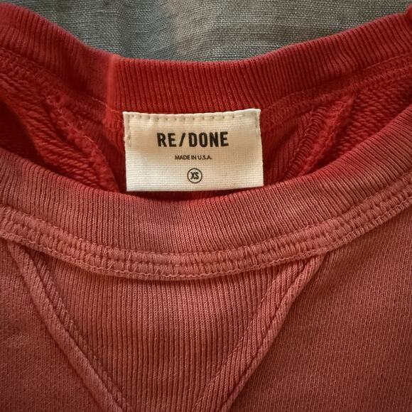 Re/Done Sweatshirt Oversized Crewneck Red Ombre Size XS - Picture 4 of 6